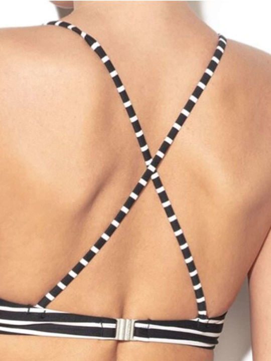 O'neill Triangle Bikini Top Black/White Striped