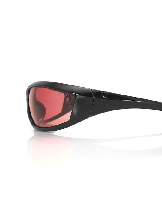 Bobster Charger Sunglasses with Rose Plastic Frame and Red Lens