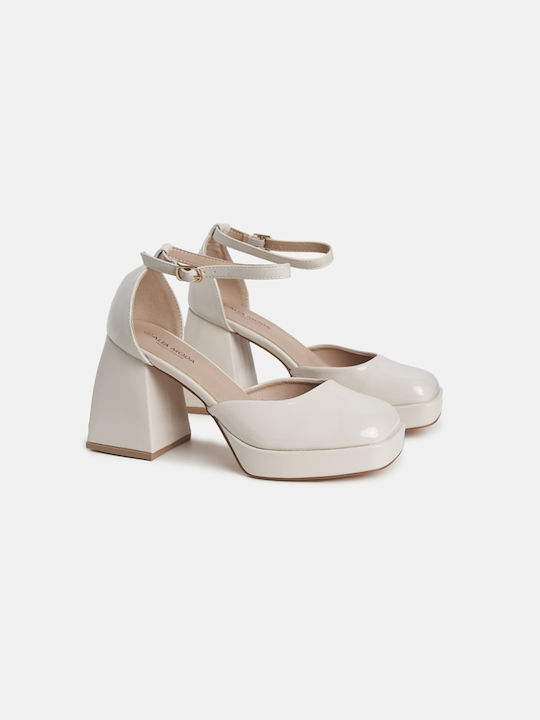 InShoes Beige Heels with Strap