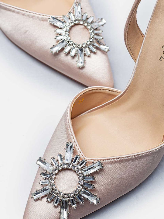 InShoes Pointed Toe Beige Heels