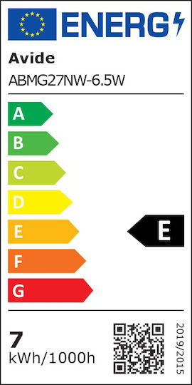Avide ABMG27NW-6.5W Λάμπα LED 6W 77mm για Ντουί E27 και Σχήμα G45 Φυσικό Λευκό 806lm