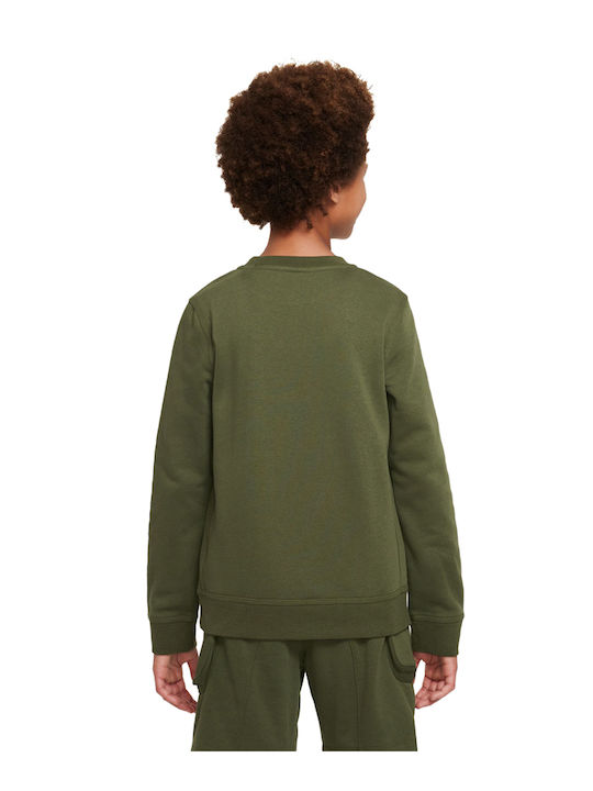 Nike Kids Sweatshirt with Hood and Pocket Green