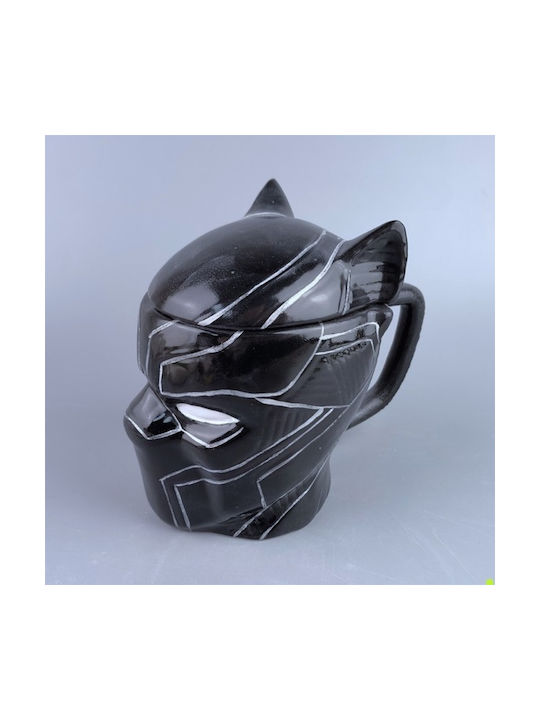 Romvous Black Panther Cană Ceramică cu Capac Neagră 350ml 1buc