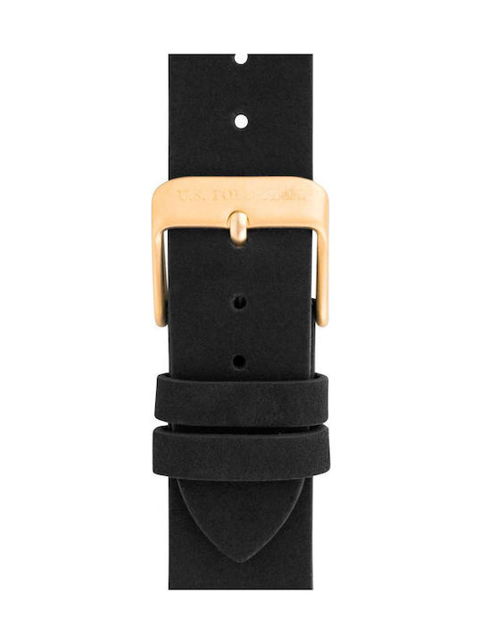 U.S. Polo Assn. Watch Battery with Leather Strap