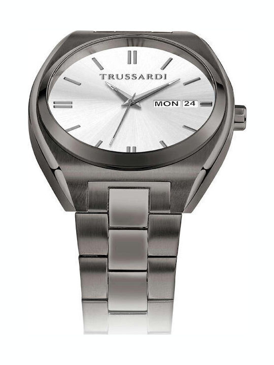 Trussardi Metropolitan Ceas Barbatesc Cu Baterie Cu Brățară Din Metal Neagră