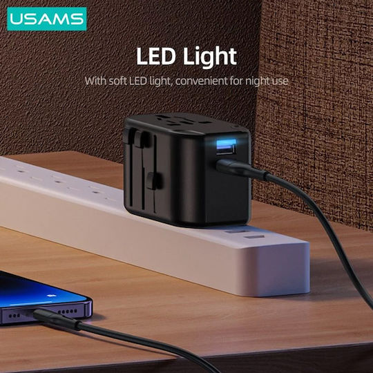 Usams Univesal Travel Charger to Universal Plug Adapter US/AU/EU/UK