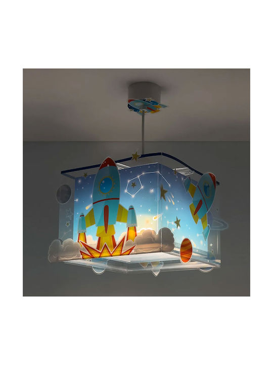 Ango Kids Plastic Single Ceiling Light E27 Blue 15W 24x21cm