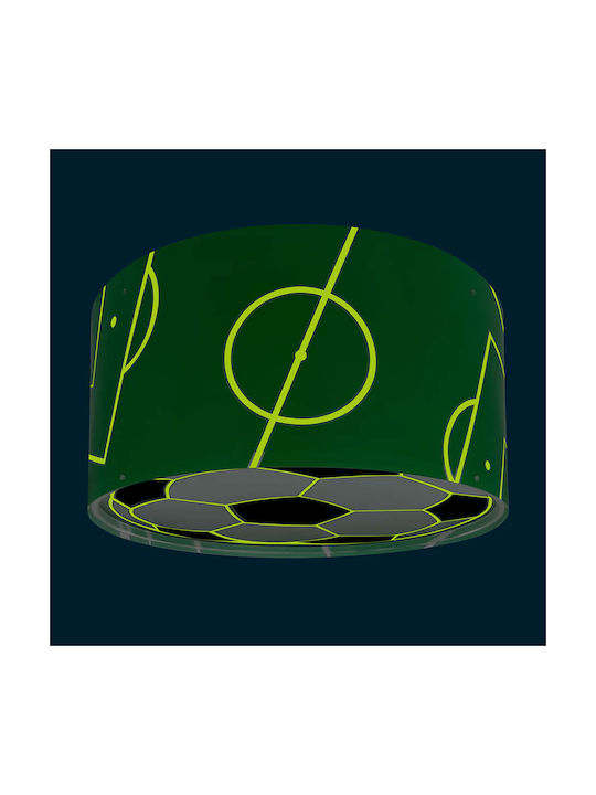 Ango Kids Plastic Chandelier Mount Ceiling Light E27 Sports Football Green 15W 33x16.5cm