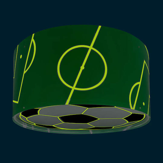 Ango Kids Plastic Chandelier Mount Ceiling Light E27 Sports Football Green 15W 33x16.5cm