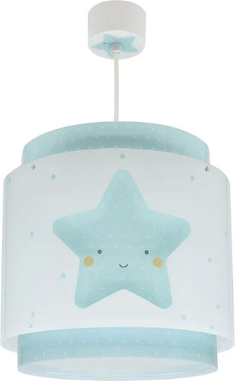 Ango Kids Plastic Single Ceiling Light E27 Baby Dreams Light Blue 15W 26x25cm