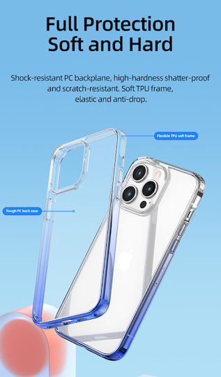 Usams Binz Back Cover Διάφανο Μπλε (iPhone 14 Pro)