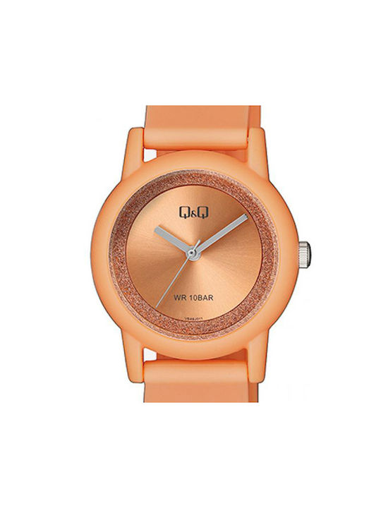 Q&Q Kids Analog Watch with Rubber/Plastic Strap Orange