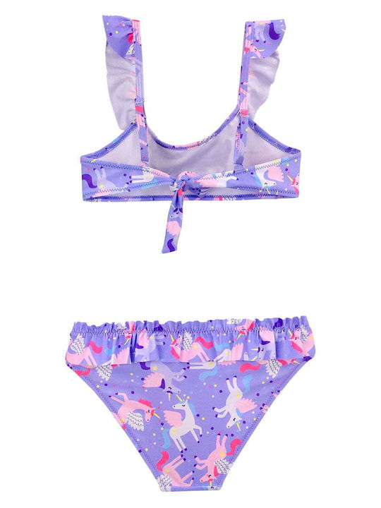 Flower Girl Kids Swimwear Bikini Purple