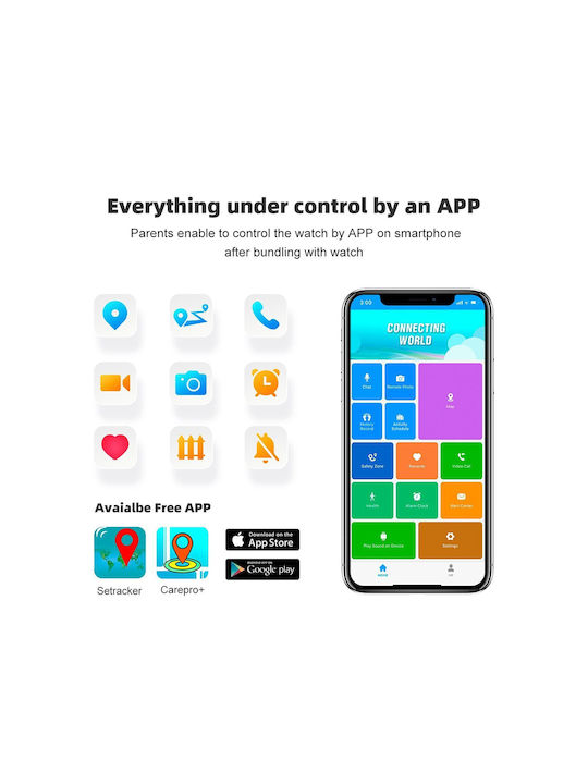 motto4u Παιδικό Smartwatch με GPS & Κάμερα Γαλάζιο