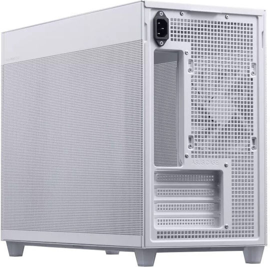 Asus Prime AP201 TG Gaming Micro Tower Computer Case with Side Window White