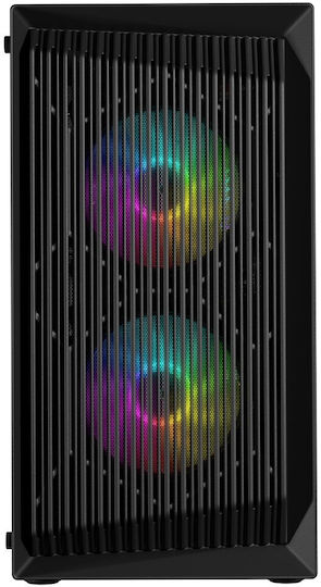 Logic Atos Gaming Mini Tower Κουτί Υπολογιστή με Πλαϊνό Παράθυρο Μαύρο