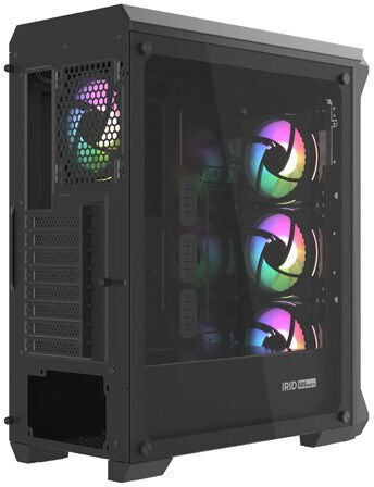 Genesis Irid 505 ARGB Gaming Midi-Turm Computergehäuse mit Seitenfenster Schwarz