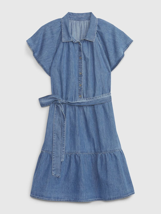 GAP Sommer Mini Hemdkleid Kleid Blau