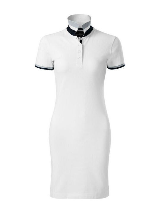 Sommer Mini Sportkleid Kurzärmelig Weiß