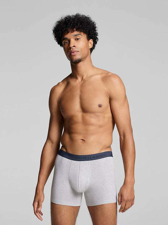 Base Herringbone Ανδρικά Μποξεράκια Grey/Navy 3Pack