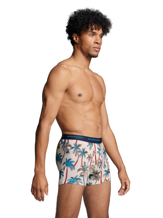 Iconic Aop Ανδρικά Μποξεράκια Beige/Blue με Σχέδια 2Pack