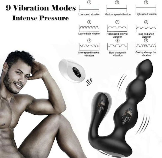 Kinksters Πρωκτικές Μπίλιες με Δυνατότητα Ασύρματης Λειτουργίας και Δόνηση Small Μαύρες
