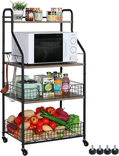 Metallic Trolley 4-Tier Black GBS-21797 Metallic Trolley 4-Tier Black GBS-21797