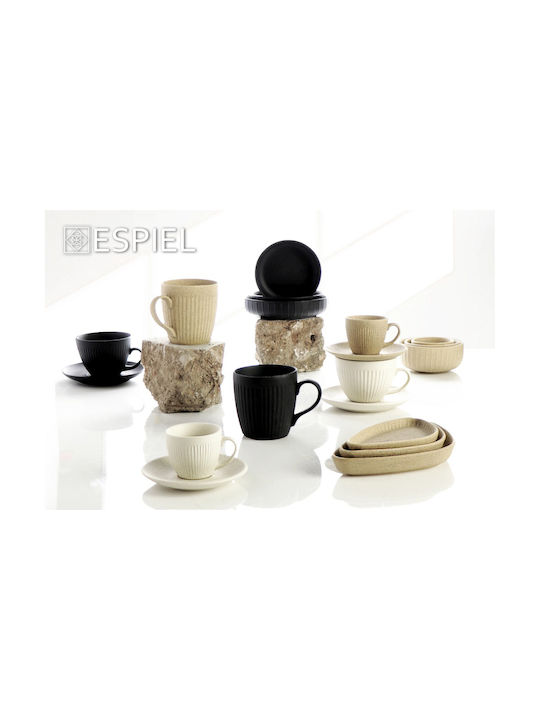 Espiel Gobi Servierschüssel Rund Keramik Gobi Black Sand mit Durchmesser 15.5cm