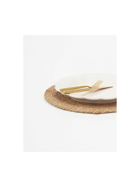 Pennie Round Wicker Placemat Beige 35cm