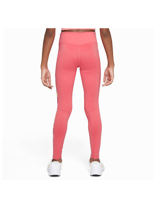 Nike Kinder Leggings Lang Orange Dri-Fit