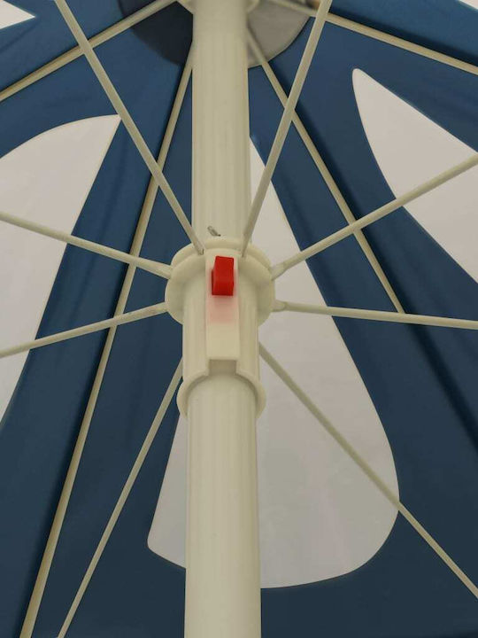 Round Metal Garden Parasol Blue Diameter 1.8xHeight 2m