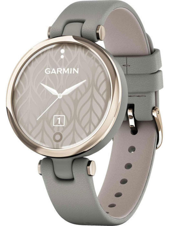 Garmin Lily Sport Smartwatch mit Pulsmesser (Cream Gold Bezel with Braloba Gray Case and Silicone Band)