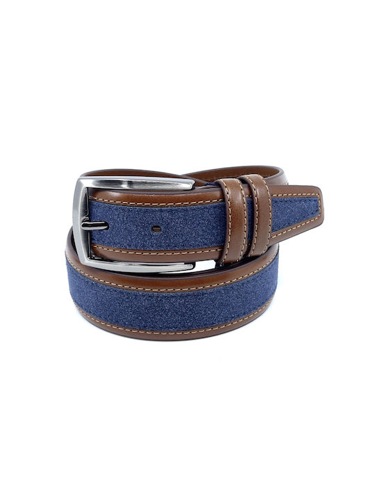 Legend Accessories Men's Leather Belt Camel/Blue