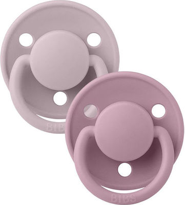 Bibs Pacifiers Rubber De Lux Dusky Lilac & Heather for 6+ months 2pcs