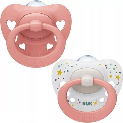 Nuk Orthodontic Pacifiers Silicone Family Love Signature Pink for 0-6 months 2pcs