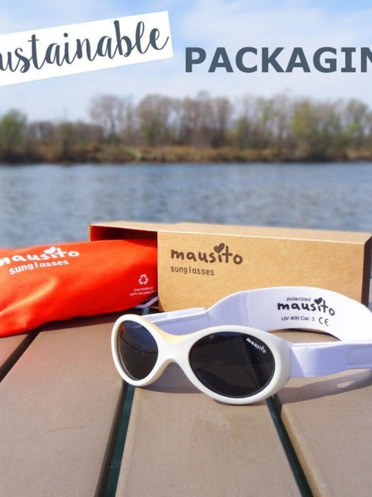 Mausito The Baby Surfer Baby Kids Sunglasses with Polarized Lens Earth White for 0-1 Year