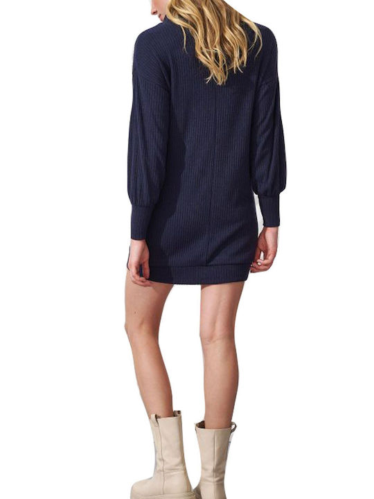 Ale - The Non Usual Casual Mini Dress Knitted Navy Blue