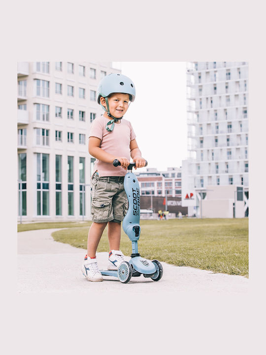 Scoot & Ride Kinderfahrrad- / Rollerhelme Scooter / Fahrrad City Blau mit integrierter LED-Lampe