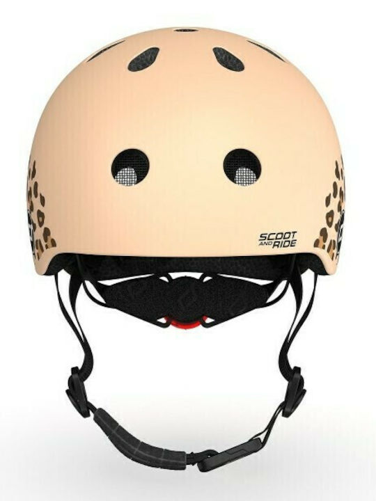 Scoot & Ride Leopard Kids' Helmet for City Bike Beige with LED Light XXS-S / 45-51 εκ