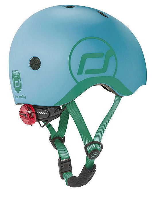 Scoot & Ride Kinderfahrrad- / Rollerhelme Scooter / Fahrrad City Blau mit integrierter LED-Lampe
