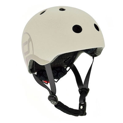 Scoot & Ride Reflective Ash Kids' Helmet for City Bike Beige with LED Light XXS-S (45-51 cm)