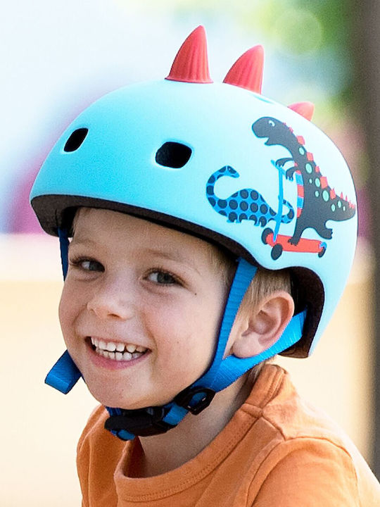 Micro 3D Scootersaurus Kids' Helmet for City Bike Blue Small (48-53cm)