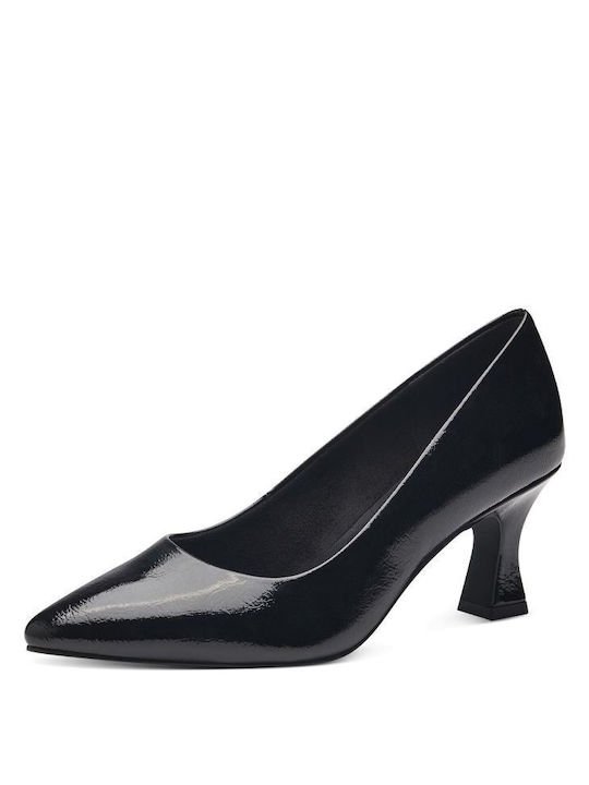 Marco Tozzi Patent Leather Pointed Toe Black Medium Heels