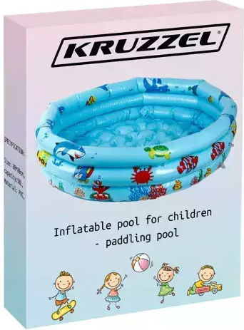 Kruzzel Piscină Rotundă Pentru Copii Gonflabilă 58lt 80x30cm Albastră