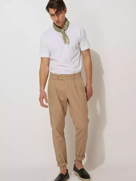 Stefan Fashion Men's Trousers Chino Beige