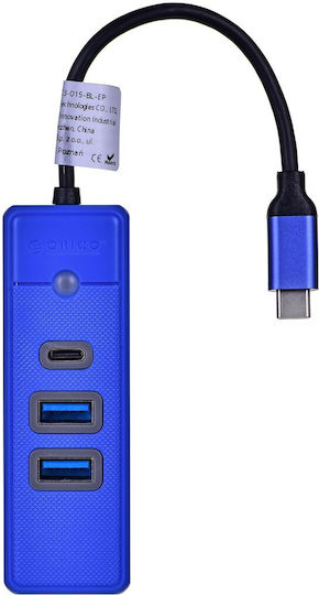 Orico Hub 3 Θυρών USB 3.0 με σύνδεση USB-C Μπλε
