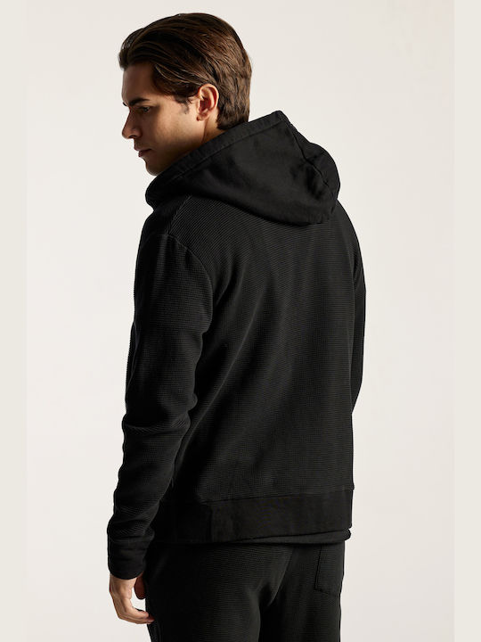 Dirty Laundry Men's Sweatshirt Jacket with Hood Black