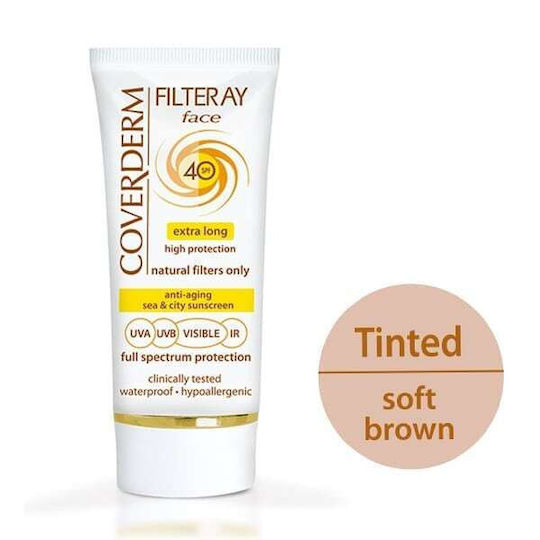 Coverderm Filteray Waterproof Sunscreen Cream Face SPF40 with Color 50ml