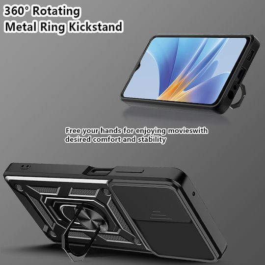 Techsuit Camshield Back Cover Πλαστικό / Σιλικόνης Μαύρο (Oppo A17)