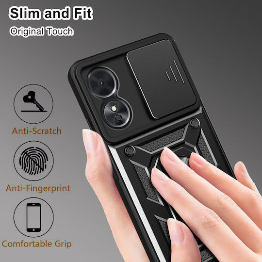 Techsuit Camshield Back Cover Πλαστικό / Σιλικόνης Μαύρο (Oppo A17)